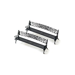 Wrought iron benches.