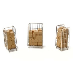 Parcel trolleys.
