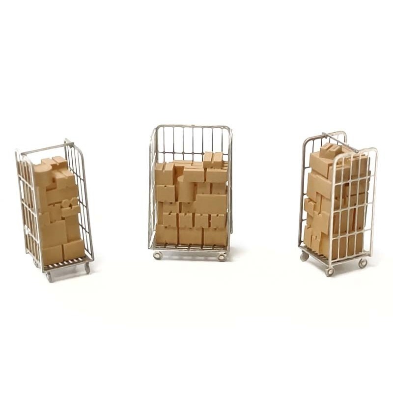 Parcel trolleys.