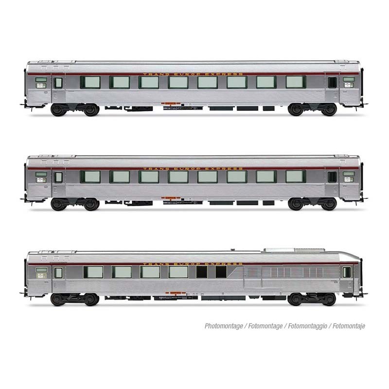 Ensemble de 3 voitures « TEE Mistral 69 », SNCF.