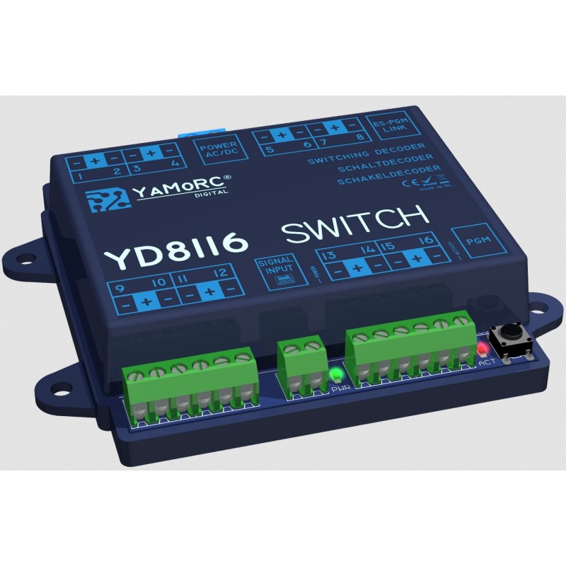 Decoder de accesorios tipo interruptor, 16 salidas.