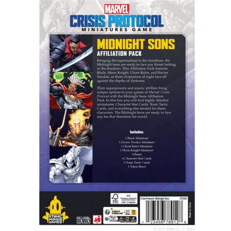 Marvel Crisis Protocol: Midnight Sons Affiliationspaket.