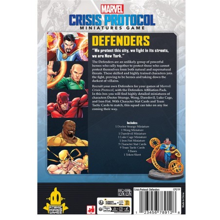 Marvel Crisis Protocol: Pacote de Afiliação dos Defensores. Marvel Crisis Protocol: Pacote de Afiliação dos Defensores.