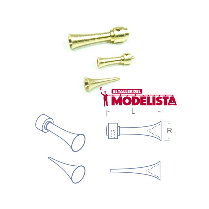 Bocina de embudo. 5,5 x 2,3 mm (x10). RB 042-05