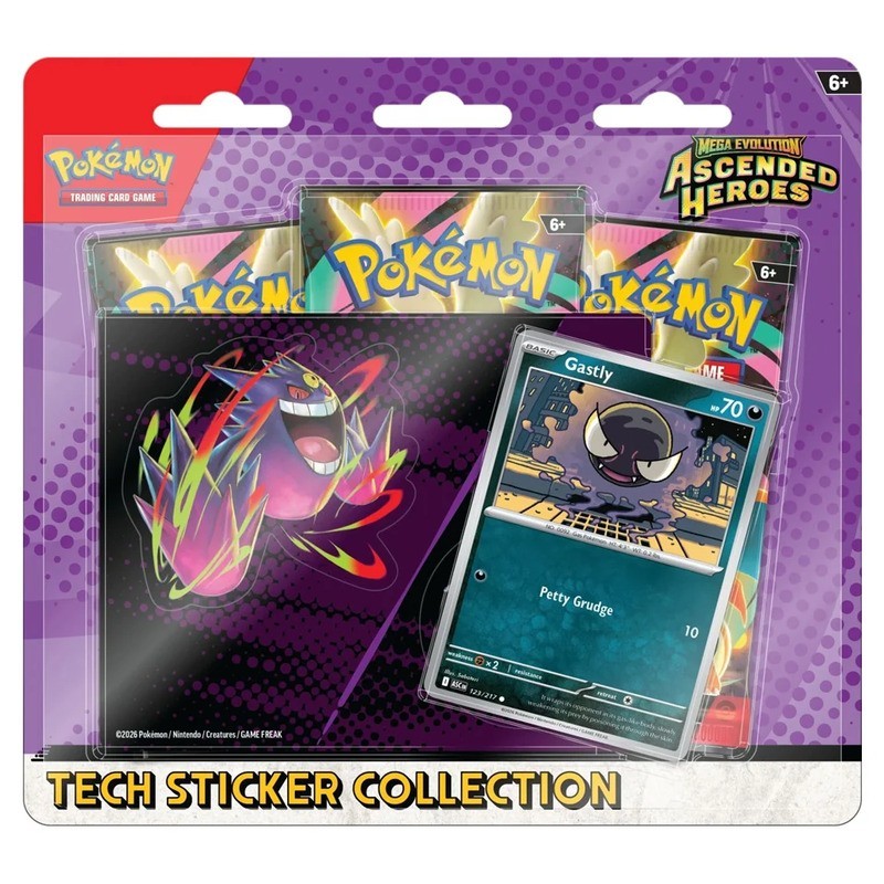 Pokemon: ascend heroes. Gastly tech sticker collection. Spanish.