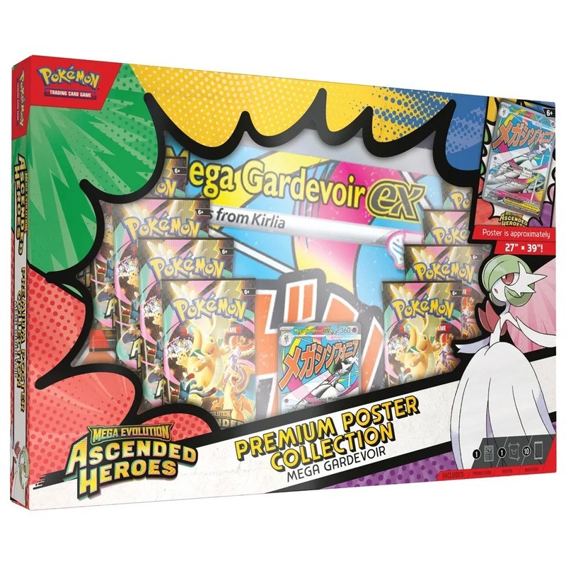 Pokémon : Héros Ascendants. Collection avec affiche premium de Mega-Gardevoir. espagnol.