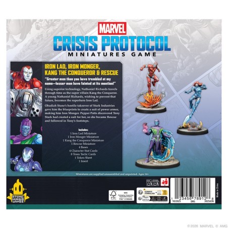 Marvel Crisis Protocol: Iron Lad, Iron Monger, Kang der Eroberer.