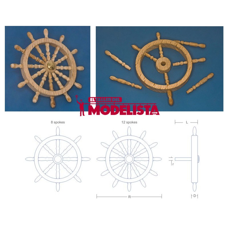 Timón de madera. 8 radios. RB 131-47