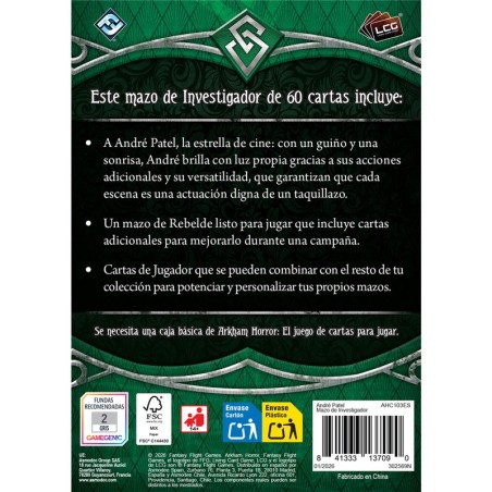 Arkham horror (LCG): André Patel Mazo de investigador.