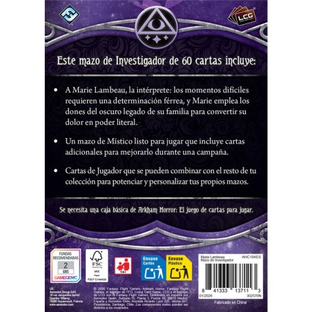 Arkham horror (LCG): Marie Lambeau mazo de investigador.