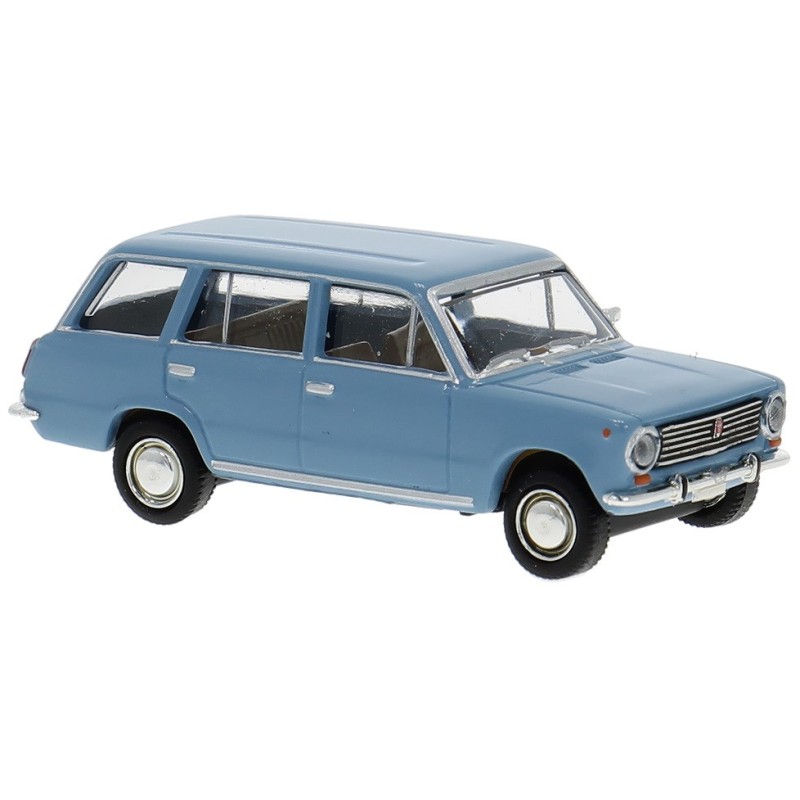 Break Fiat 124, bleu.