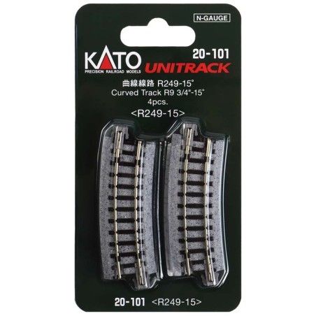 Chenilles courbes R249 mm, 15º(x4).