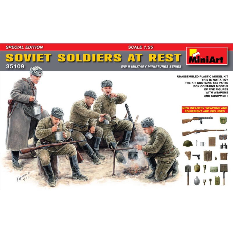 Soviet soldiers at rest. MINIART 35109 Soviet soldiers at rest. MINIART 35109