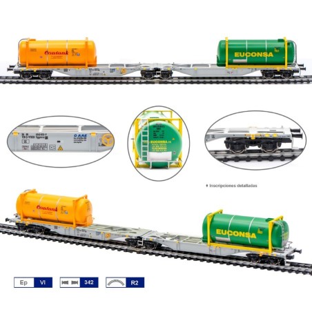 AAE type Sggmrs double container flat wagon.