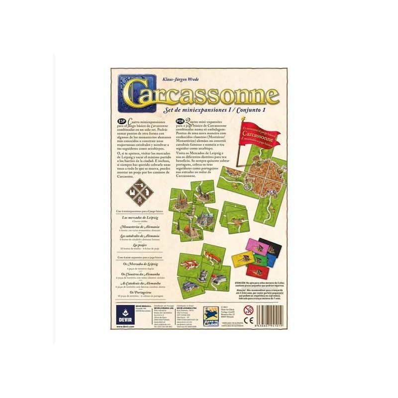Carcassonne. Mini Conjunto de Expansão I |Envelope danificado. Carcassonne. Mini Conjunto de Expansão I |Envelope danificado.