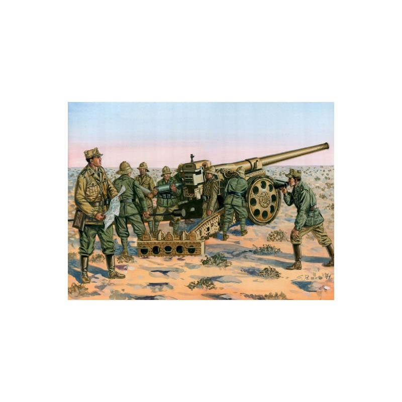 Cañón 149/40 con artilleros. ITALERI 6165