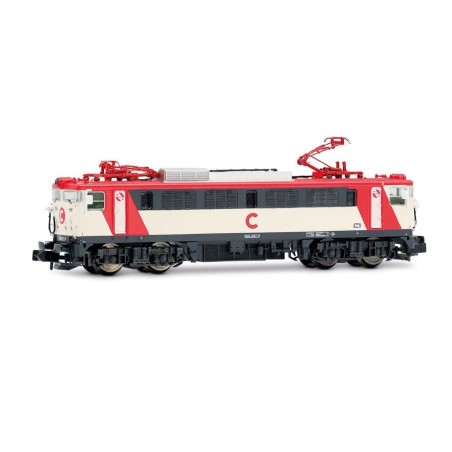 Renfe Class 269 electric locomotive, "Cercanías" livery. Sound.