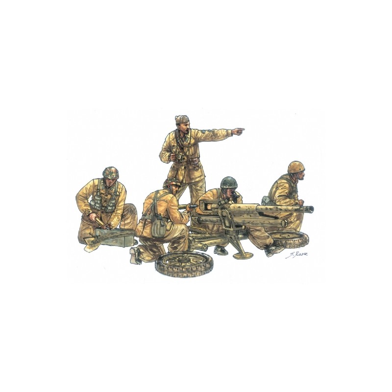Cañón antitanque 47/32 Mod. 39 y artilleros. ITALERI 6490