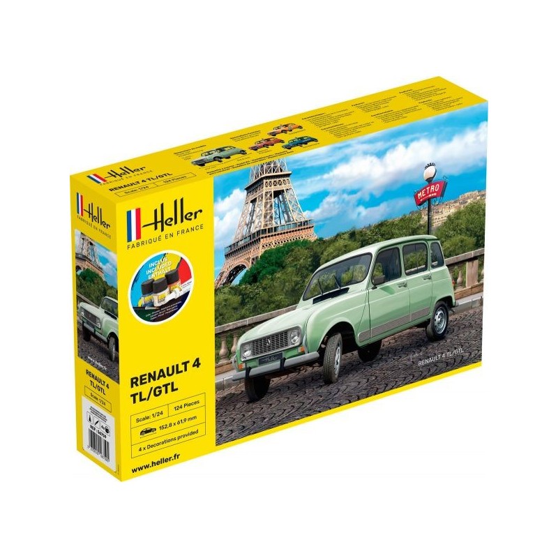 Modelo plástico à escala de um Renault 4L.