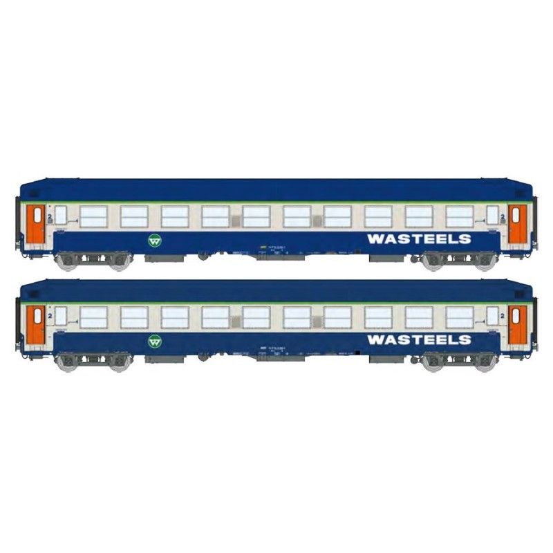 Ensemble de 2 voitures-lits UIC (B9c9x) WASTEELS. SNCF.