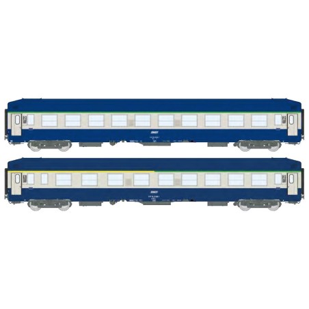 Ensemble de 2 voitures-lits UIC (B9c9x). SNCF. Ensemble de 2 voitures-lits UIC (B9c9x). SNCF.