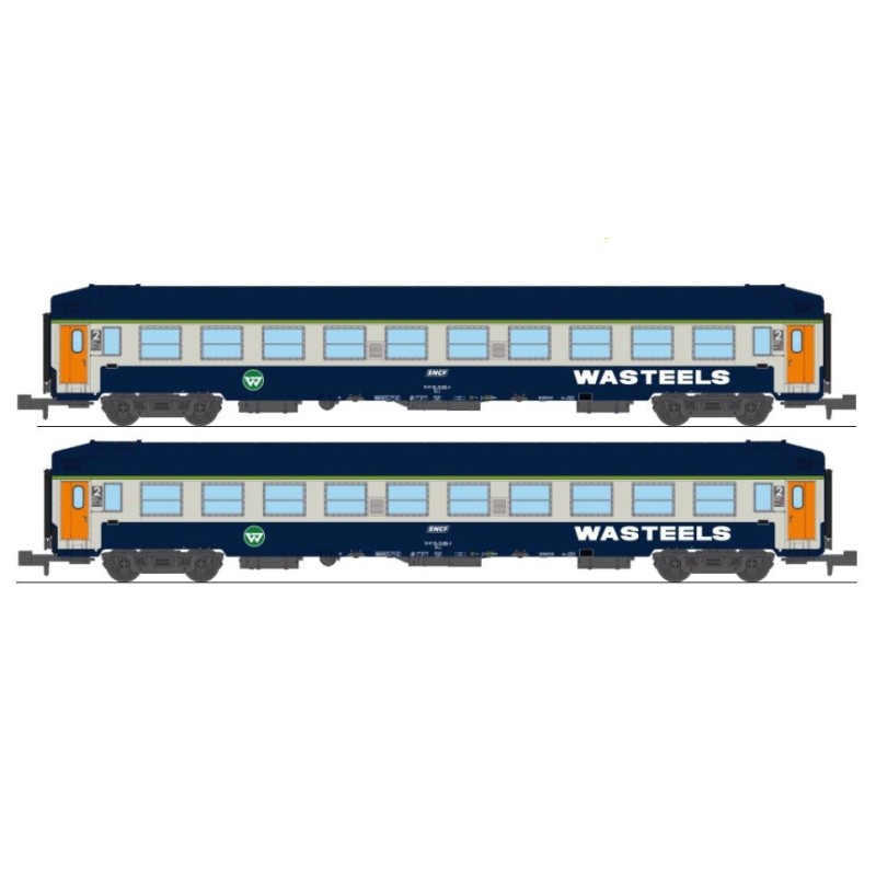 Ensemble de voitures-lits UIC B9c9x « Wasteels ». SNCF.