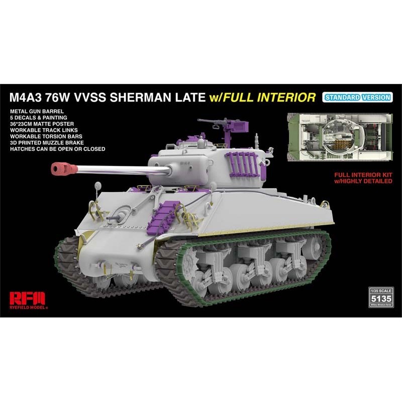 M4A3 76W VVSS Shermam, neueste Version.