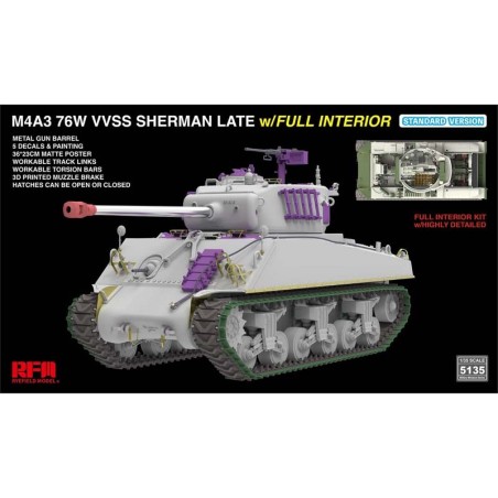 M4A3 76W VVSS Shermam, dernière version.