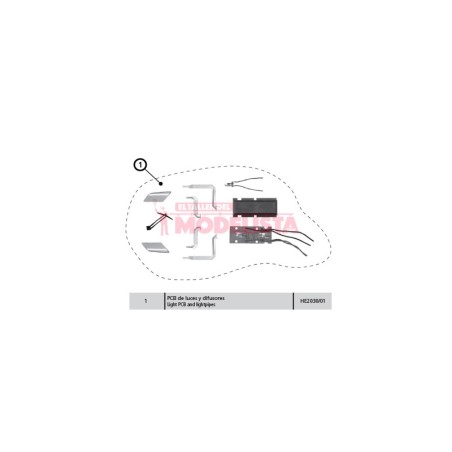 PCB for lights and diffusers.