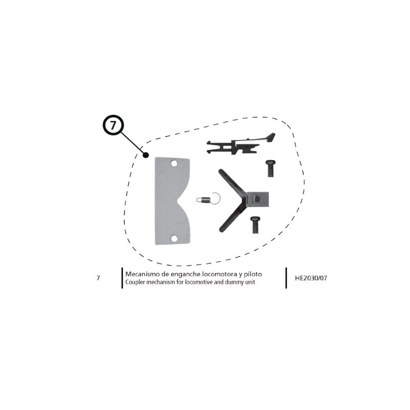 Mécanisme d’accouplement de locomotive et de pilote.