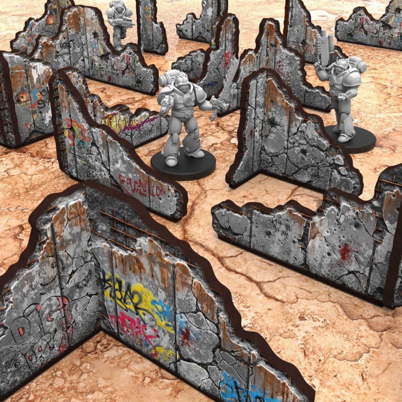 Murs en béton ruinés (pré-peints).