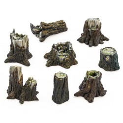 Medium tree stumps.