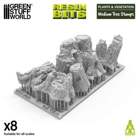 Medium tree stumps.