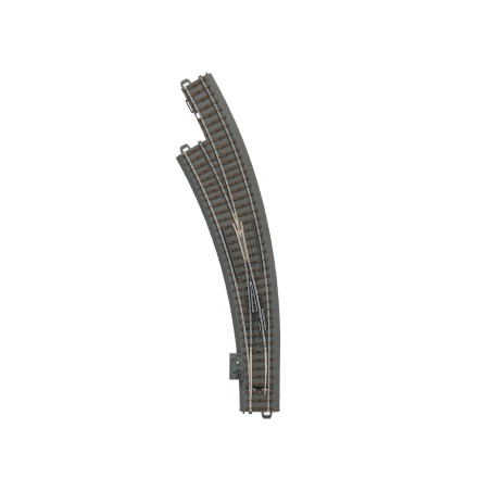 Left Curved Turnout Radius 515 mm.