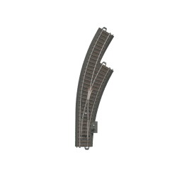 Right Curved Turnout Radius 360 mm.