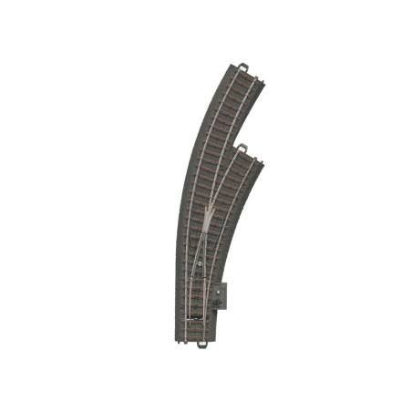 Right Curved Turnout Radius 360 mm.