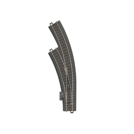 Left Curved Turnout Radius 360 mm.
