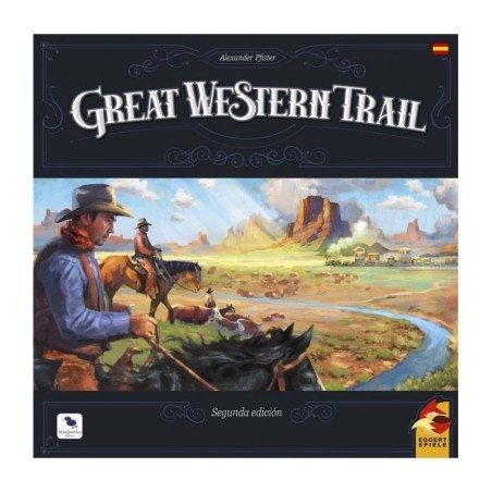 Image of the cover of the board game Great Western Trail Second Edition.