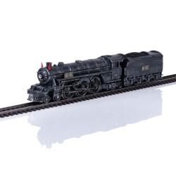 "Black Ice" Steam locomotive with a tender. Sound.