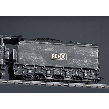 "Black Ice" Steam locomotive with a tender. Sound.