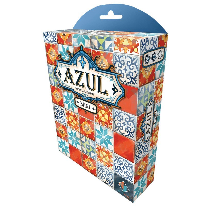 Imagen de la parte frontal de la caja del juego de mesa azul mini