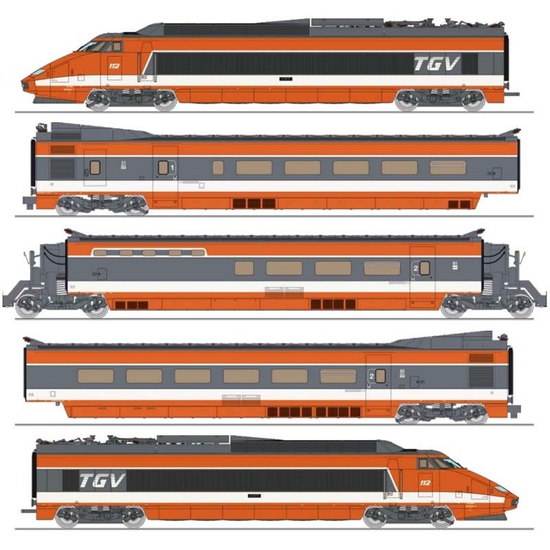 TGV PSE, Rame 112, SBB. 5 coaches.