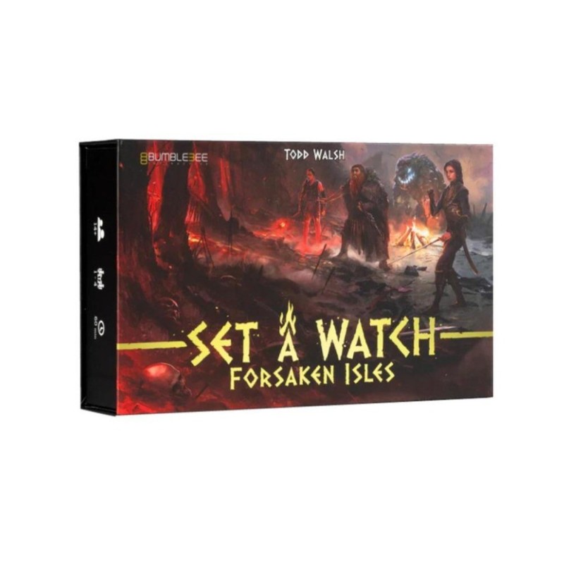Cover image of the Set a Watch: Forsaken Isles cooperative board game expansion.