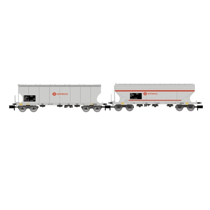 Set de 2 vagones tolva cerealera de 4 ejes «Ermewa». RENFE.
