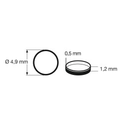 Adhäsionsringe. 4,9 mm (x10).