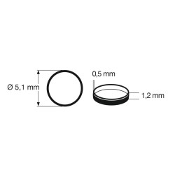 Adhäsionsringe. 5,1 mm (x10).