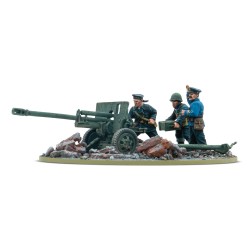 Cañón ZiS-3 con la Tripulación de la Brigada Naval Soviética.