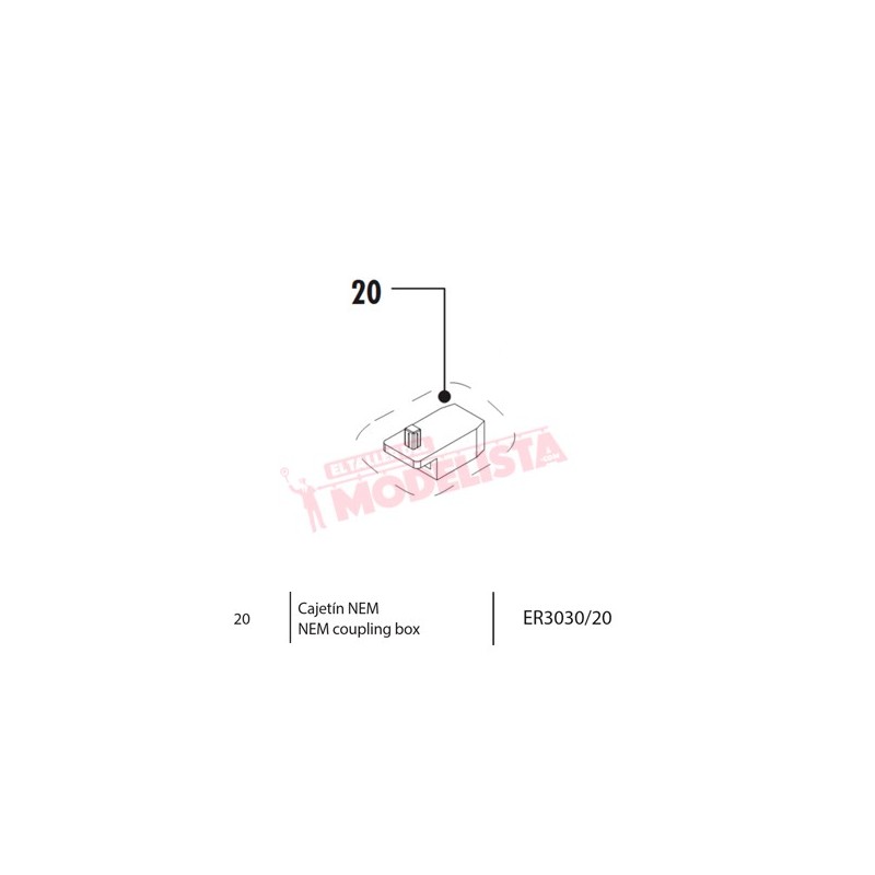 NEM coupling box for RENFE 278 locomotive.