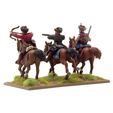 A cavalaria recrutada polaco-lituana com mosquetes.