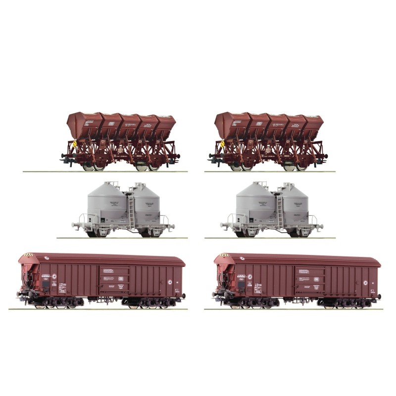 Ensemble de 6 wagons de manœuvre/fret, DB.